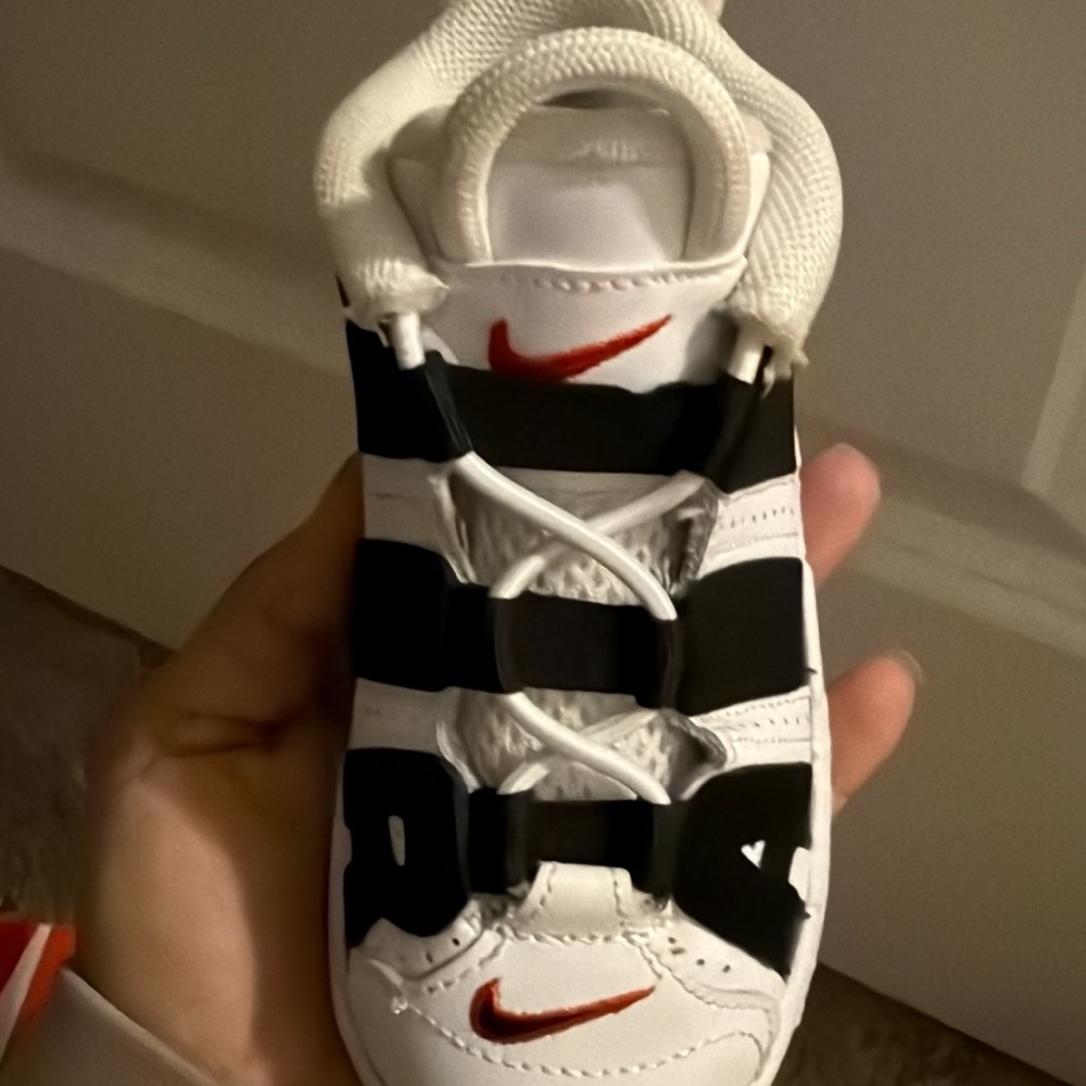 Nike Kids White, Black, and Red Sneakers